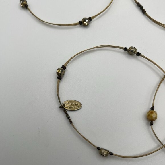 Seasonal Whispers Wire & Crystal Necklace & Bracelet Set Minimalist Bead Jewelry - Picture 7 of 10